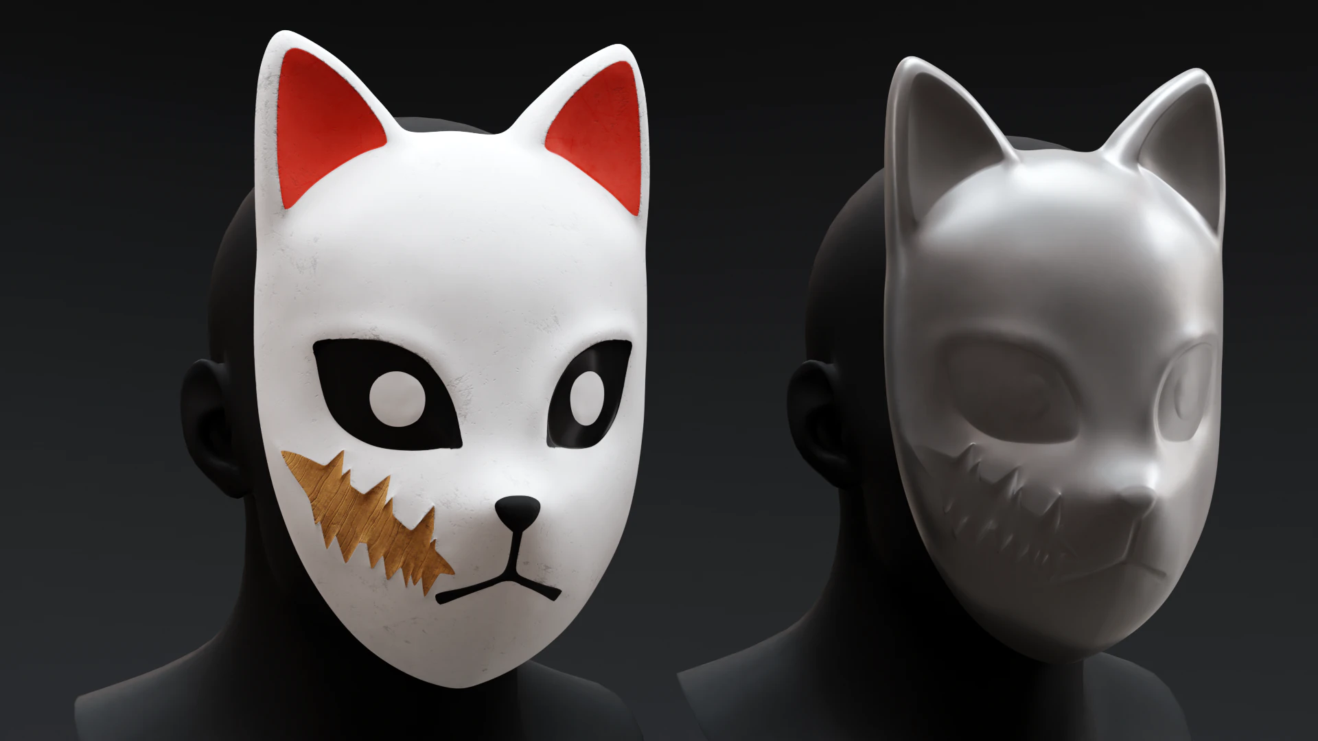 Demon Slayer - Sabito Mask 3D Print Model .c4d .max .obj .3ds .fbx .stl .blend 