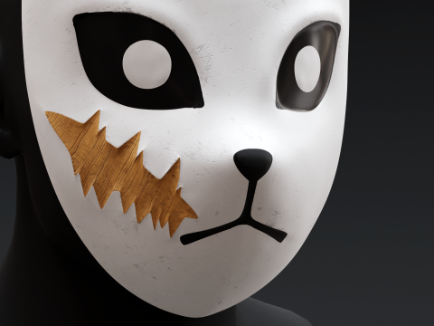 Demon Slayer - Sabito Mask 3D Baskı Modeli