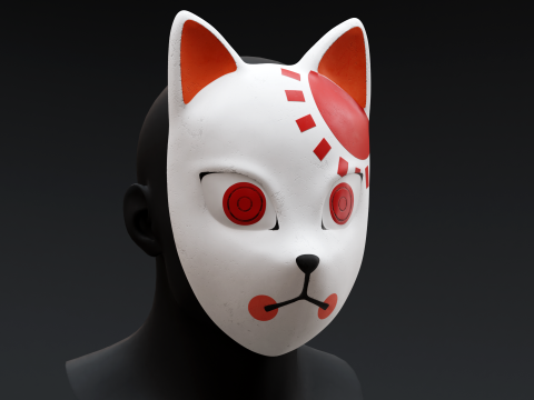 Demon Slayer - Tanjiro Mask Modèles 3D en vedette