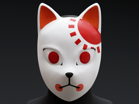 Demon Slayer - Tanjiro Mask Modèles 3D en vedette