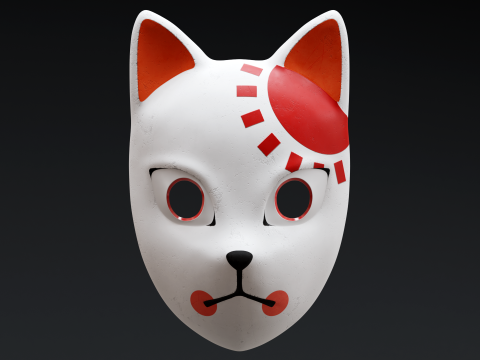 Demon Slayer - Tanjiro Mask Modèles 3D en vedette