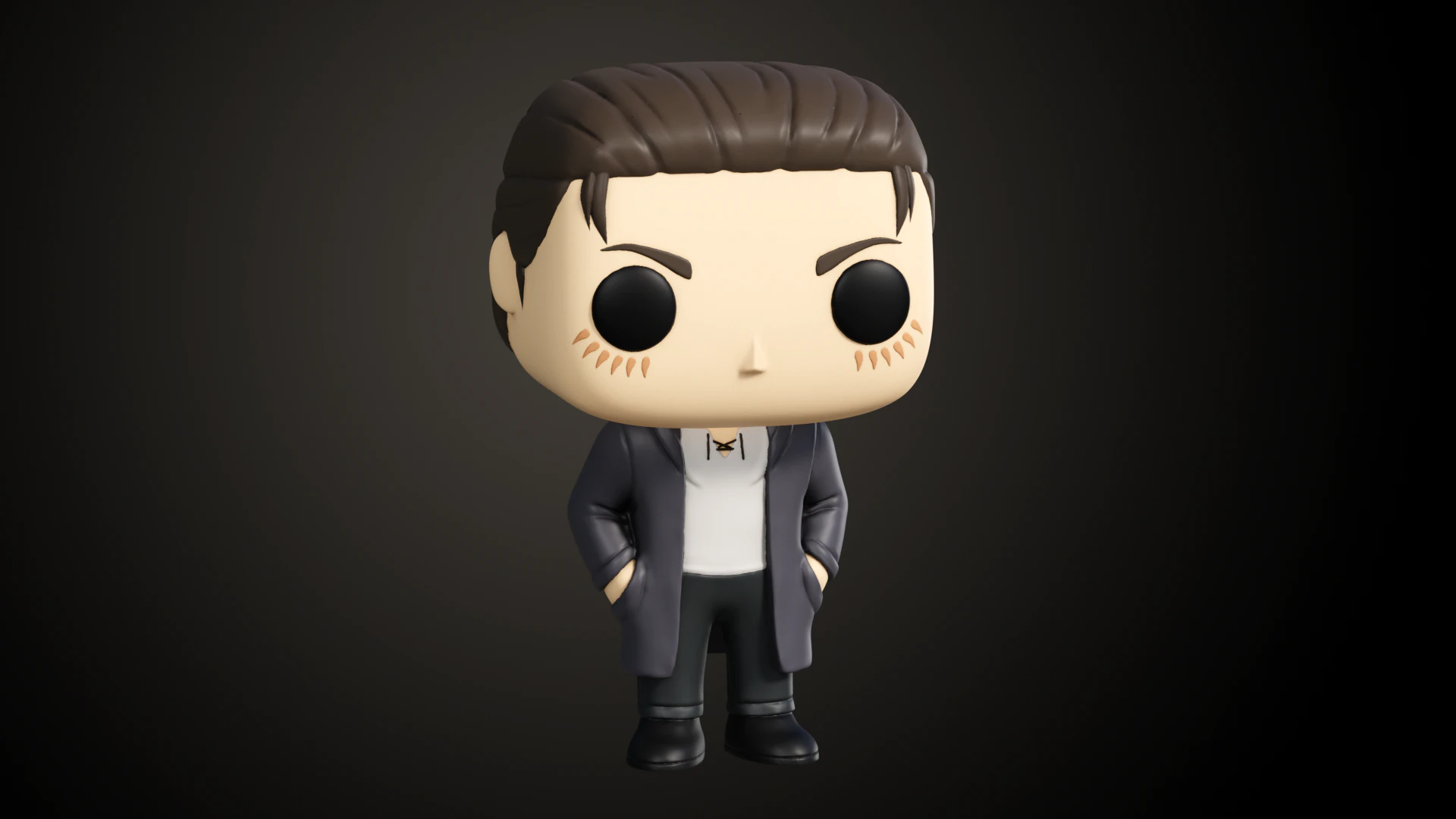 Printable Funko Eren 3D Print Model .c4d .max .obj .3ds .fbx .stl .blend