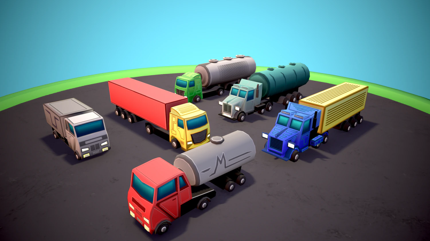 Truck set 3D Model .c4d .max .obj .3ds .fbx .stl .blend 