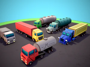 트럭 세트 3D 모델