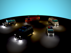 Emergency service vehicles Modèle 3D
