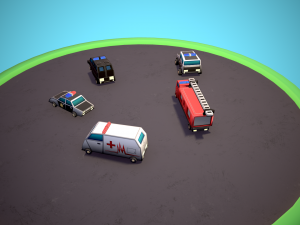 Emergency service vehicles Modèle 3D