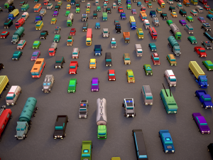 TOON VEHICLES Low-Poly Set of 44 Cars 3D Modell