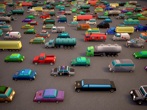 TOON VEHICLES Low-Poly Set of 44 Cars 3D Modell