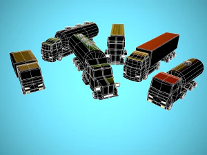 TOON VEHICLES Low-Poly Set of 44 Cars 3D Model