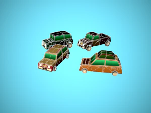 TOON VEHICLES Low-Poly Set of 44 Cars 3D Model