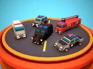 TOON VEHICLES Low-Poly Set of 44 Cars 3D Model