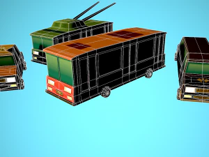 TOON VEHICLES Low-Poly Set of 44 Cars 3D Model