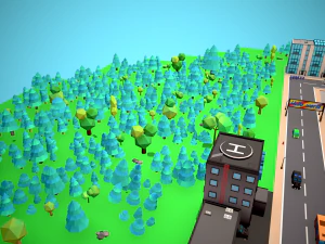 City Modular Set Toon Style Low-poly 3D Model