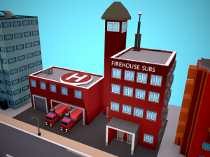 City Modular Set Toon Style Low-poly Modèle 3D