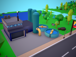 City Modular Set Toon Style Low-poly Modèle 3D