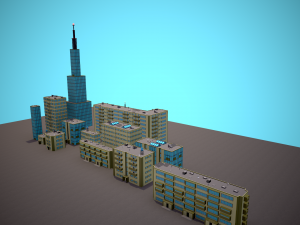 City Modular Set Toon Style Low-poly Modèle 3D