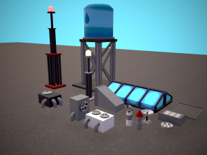 City Modular Set Toon Style Low-poly Modèle 3D