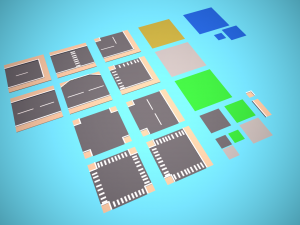 City Modular Set Toon Style Low-poly Modèle 3D