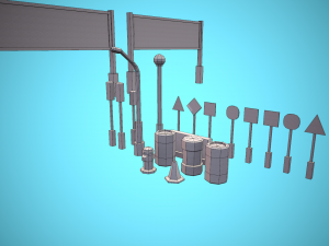 City Modular Set Toon Style Low-poly Modèle 3D