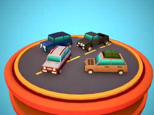 City Modular Set Toon Style Low-poly Modèle 3D