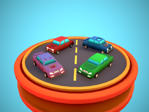 City Modular Set Toon Style Low-poly Modèle 3D