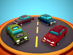 City Modular Set Toon Style Low-poly Modèle 3D