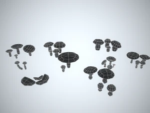 Mushroom Collection Low-poly 3D Model