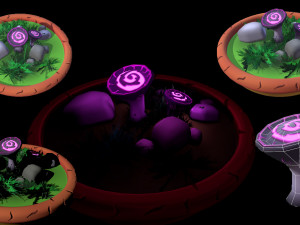 Fantasy Mushrums Low-poly 3Dモデル