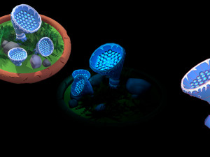 Fantasy Mushrums Low-poly 3Dモデル