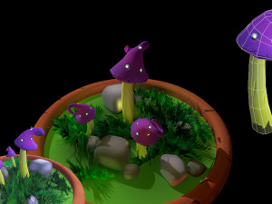 Fantasy Mushrums Low-poly 3Dモデル