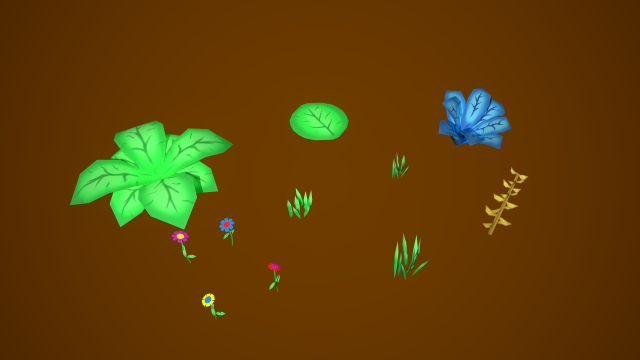 Grass Low-poly 3D Model .c4d .max .obj .3ds .fbx .stl .blend 