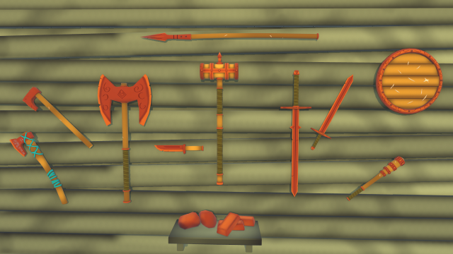 Copper Swords Low Poly Toon Style 3Dモデル .c4d .max .obj .3ds .fbx .stl .blend 