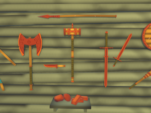 Copper Swords Low Poly Toon Style Modello 3D