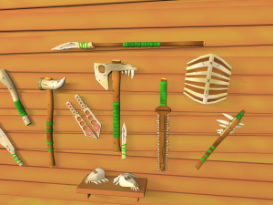 Bone Sword Low Poly Toon Style Model 3D