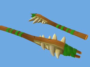 Bone Sword Low Poly Toon Style Model 3D