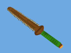 Bone Sword Low Poly Toon Style Model 3D