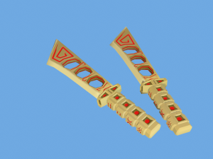 Bone Sword Low Poly Toon Style Model 3D