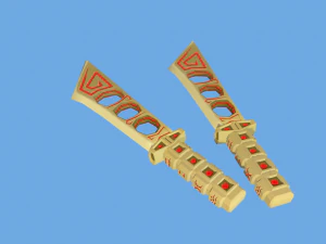 Bone Sword Low Poly Toon Style 3D Model