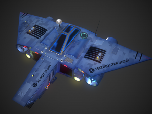 Small reconnaissance starship Scout-D-001 3D 모델