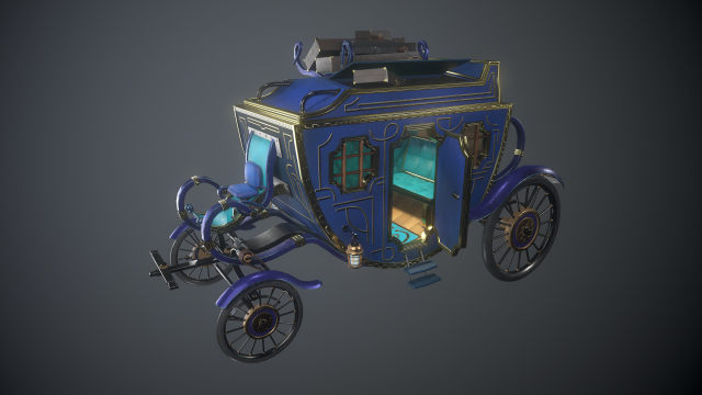 Royal Carriage 3D Модель .c4d .max .obj .3ds .fbx .stl .blend 