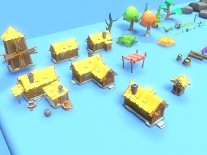 Low Poly Casual Village Pack 3D Model