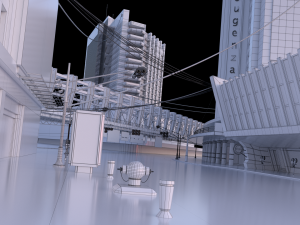 City street scene Modelo 3D