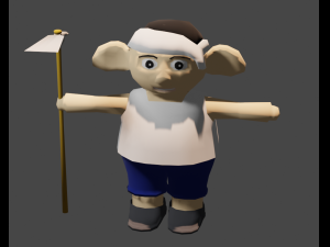 Cartoon character low-poly kaka Model 3D