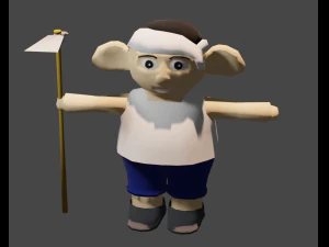 Cartoon character low-poly kaka 3D Model