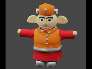 Cartoon character low-poly kaka Model 3D