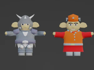 Cartoon character low-poly kaka 3D Model