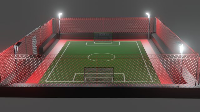 Street football court Model 3D .c4d .max .obj .3ds .fbx .stl .blend 