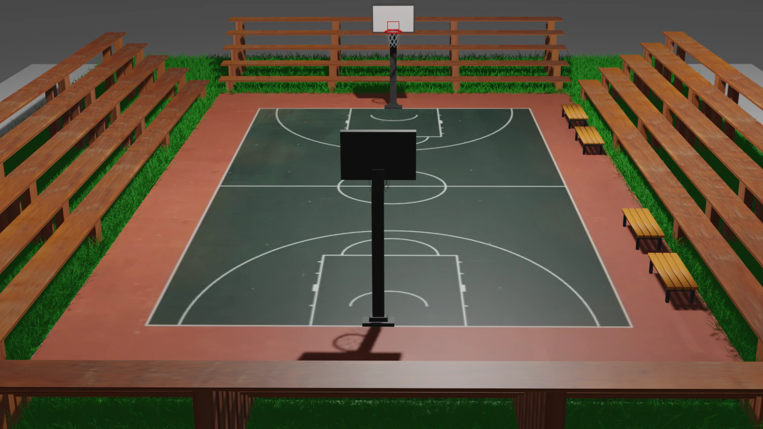 Backstreet basketball court 3D Model .c4d .max .obj .3ds .fbx .stl .blend 