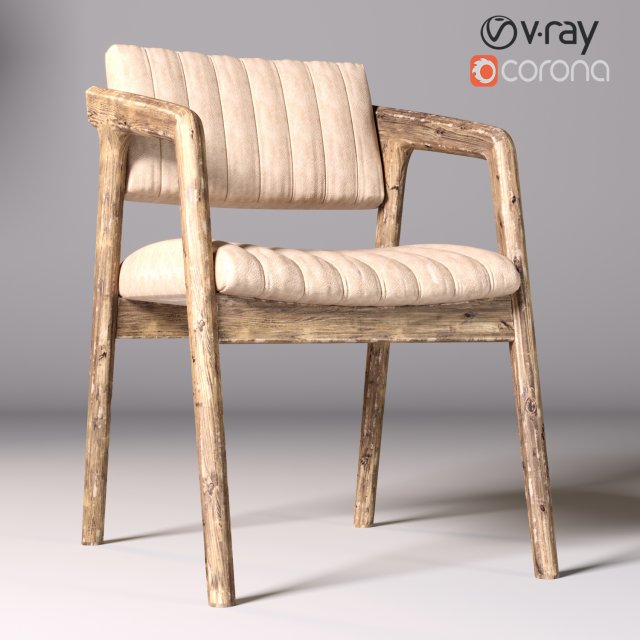 CHAIR Walnut Leather Modello 3D .c4d .max .obj .3ds .fbx .stl .blend 