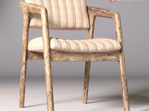 KRZESŁO Sk&oacute;ra orzechowa Model 3D